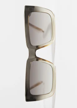 Oversized-Sonnenbrille mit eckigem Rahmen