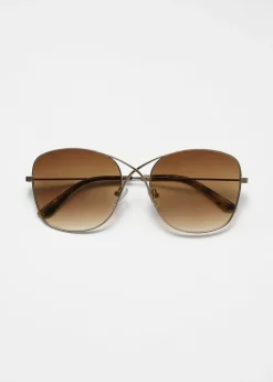 Oversized-Sonnenbrille mit überkreuztem Rahmen