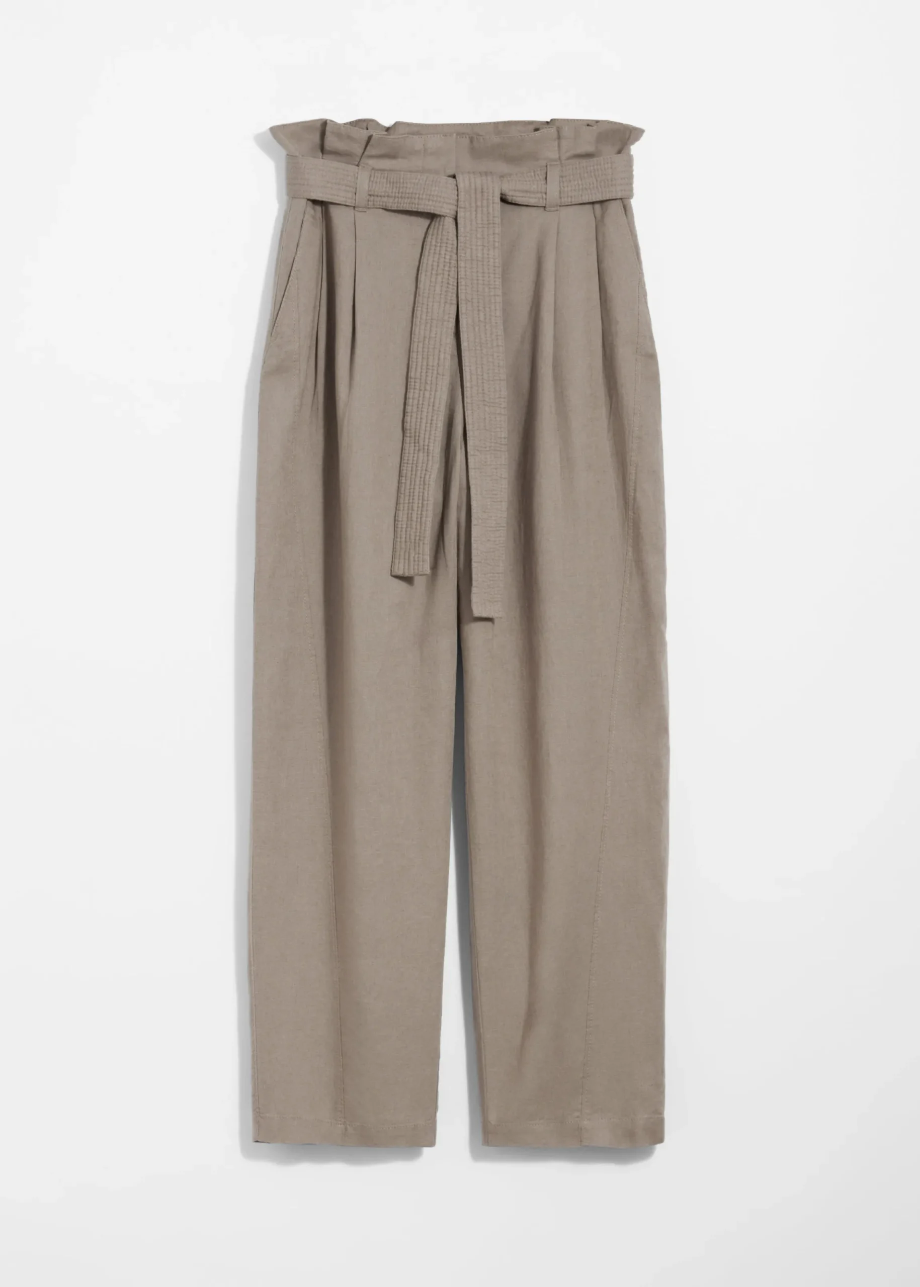 Paperbag-Hose aus Leinen-Mix