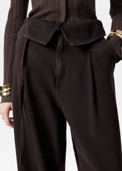 Paperbag-Jeans mit weitem Bein