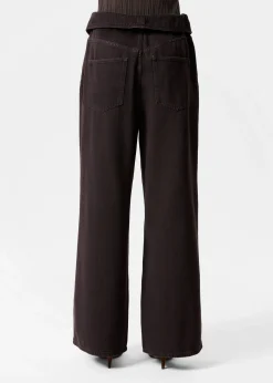 Paperbag-Jeans mit weitem Bein