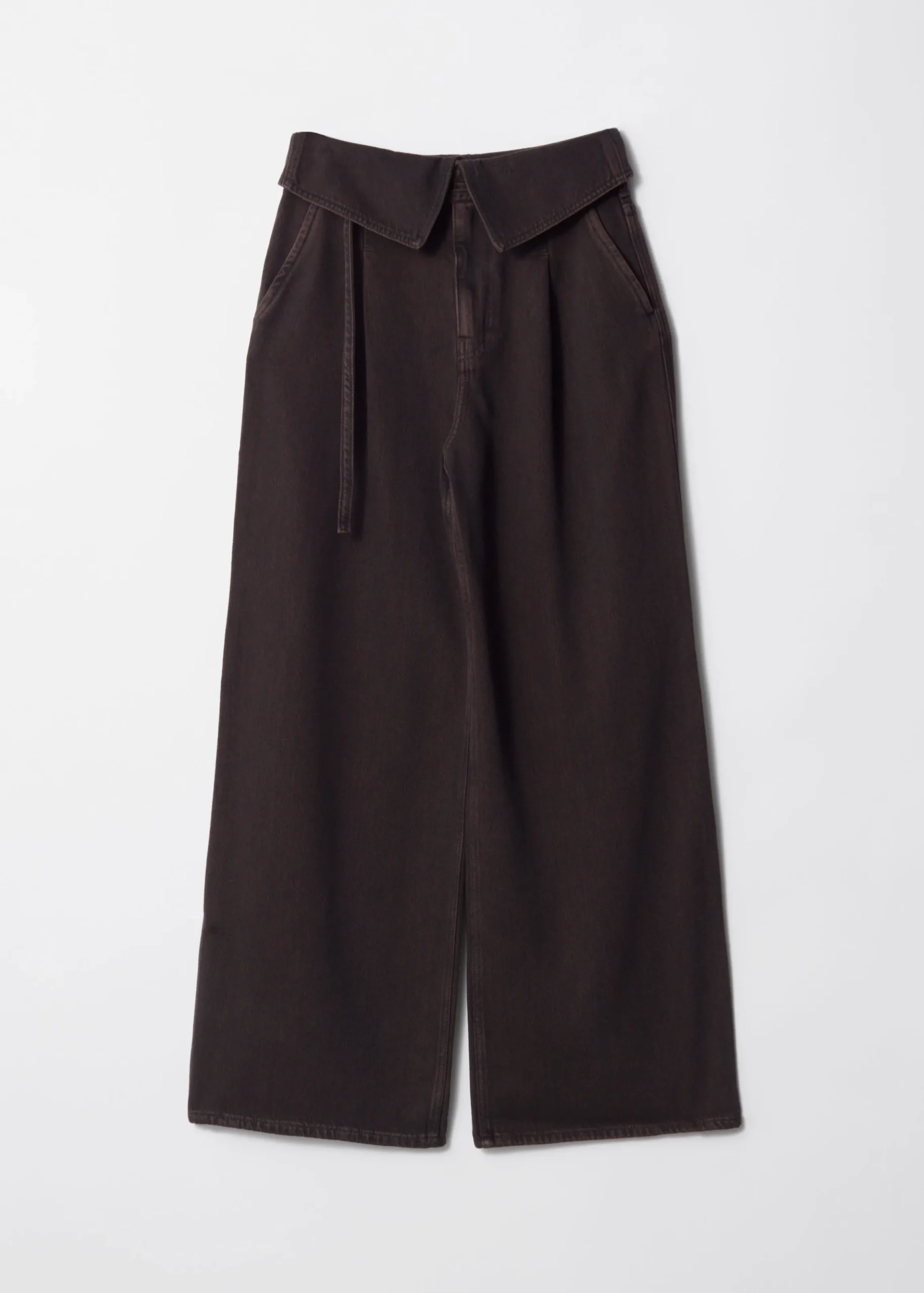 Paperbag-Jeans mit weitem Bein