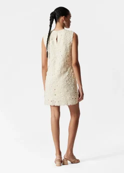 Perlenbesetztes Minikleid mit Tüll
