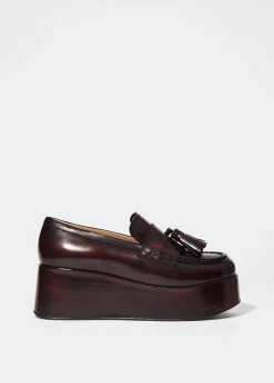 Plateau-Loafer aus Leder