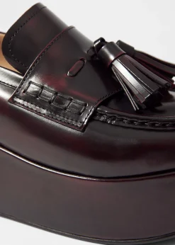 Plateau-Loafer aus Leder