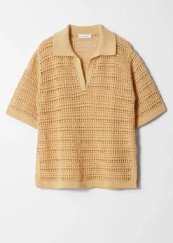 Poloshirt aus Pointelle-Strick