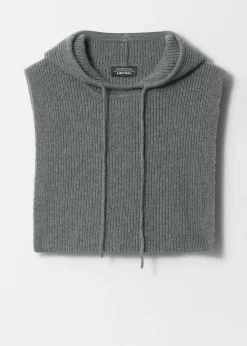 Poncho aus Wolle mit Kapuze