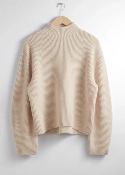 Pullover aus Merinowolle mit Stehkragen