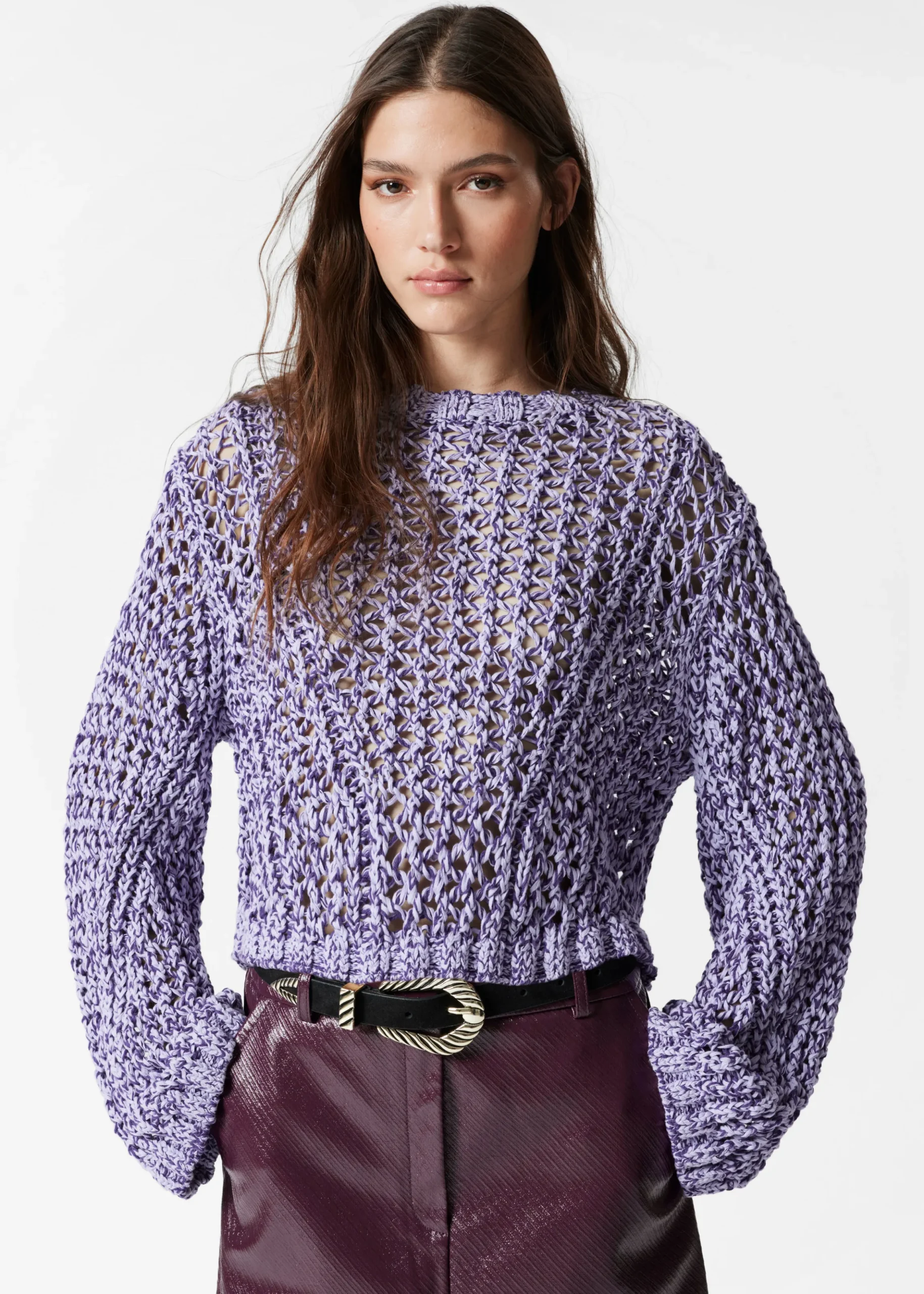Pullover mit Lochstrickmuster