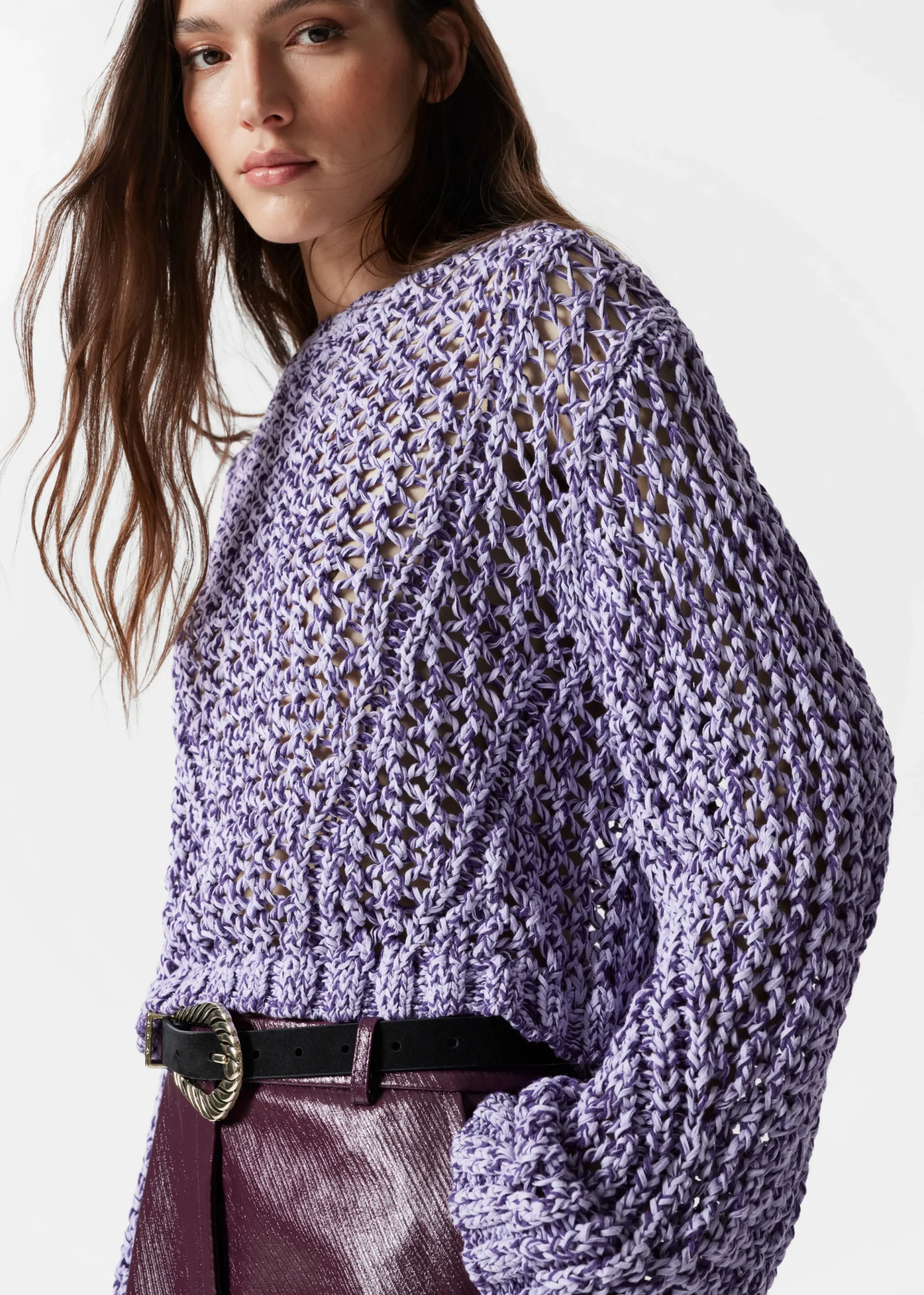 Pullover mit Lochstrickmuster