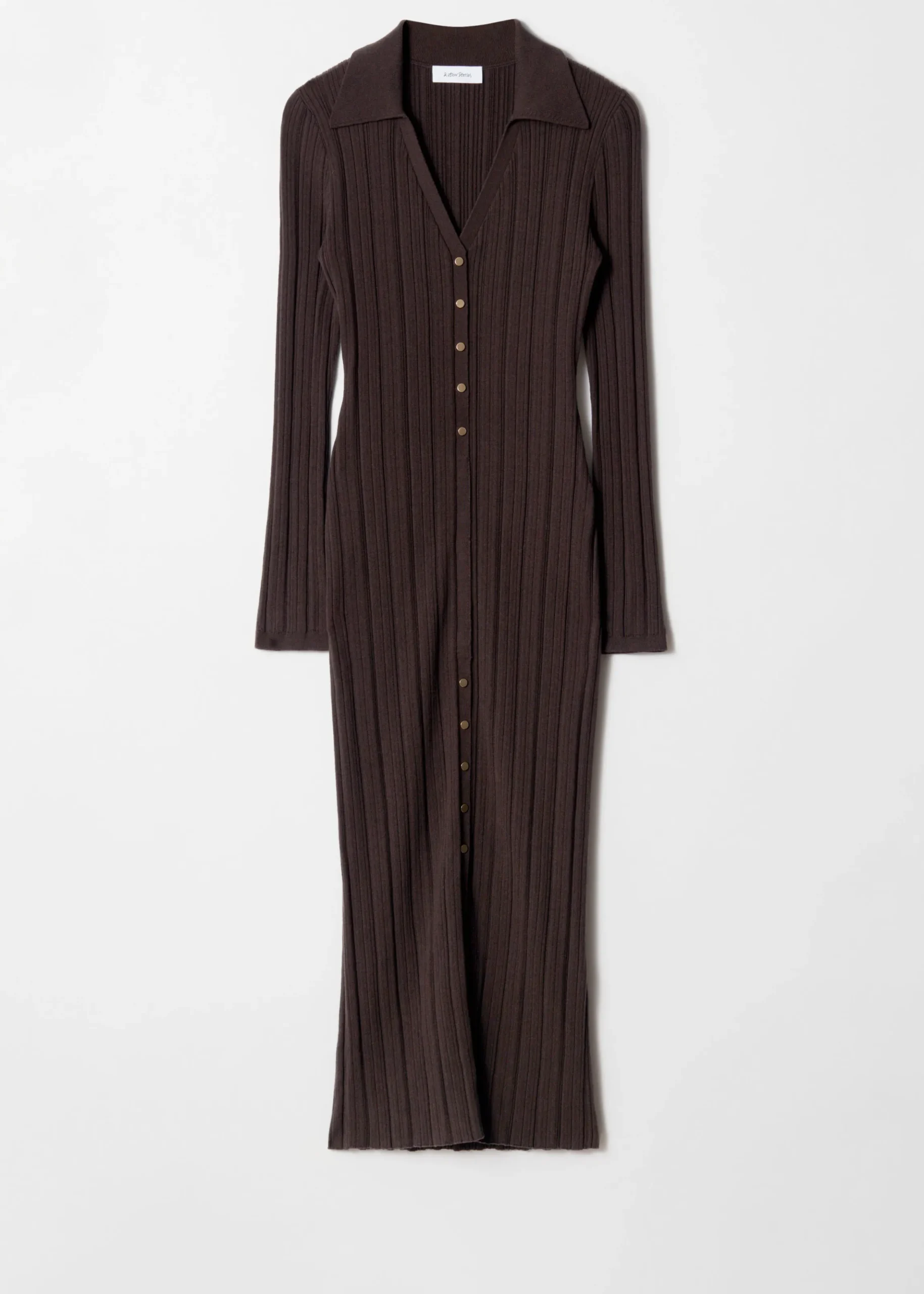 Rippstrick-Maxikleid aus Wolle