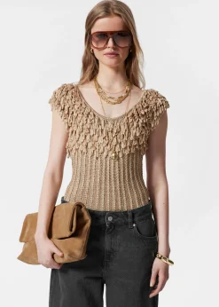 Rippstrickoberteil mit Fransen
