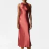 Ärmelloses Midikleid aus Satin