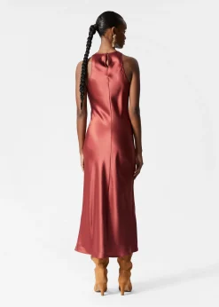Ärmelloses Midikleid aus Satin