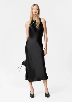 Ärmelloses Midikleid aus Satin