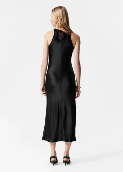 Ärmelloses Midikleid aus Satin