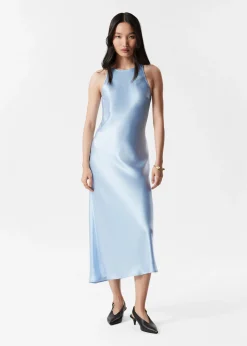 Ärmelloses Midikleid aus Satin