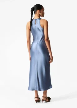 Ärmelloses Midikleid aus Satin