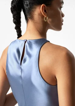 Ärmelloses Midikleid aus Satin