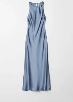 Ärmelloses Midikleid aus Satin