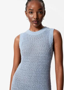 Ärmelloses Midikleid aus Seidenmischung