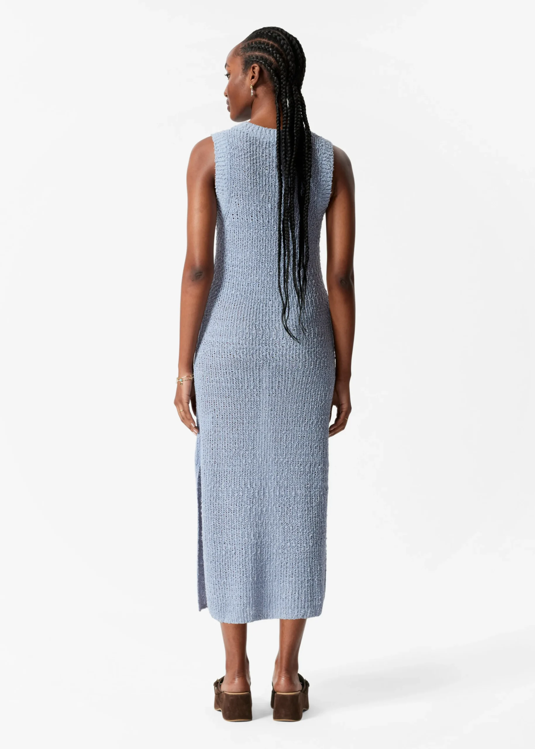 Ärmelloses Midikleid aus Seidenmischung