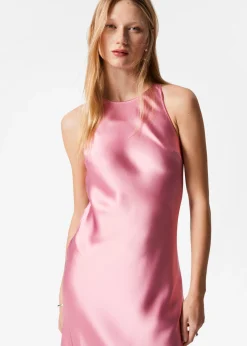 Ärmelloses Midikleid aus Satin