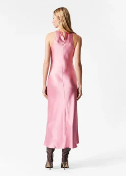 Ärmelloses Midikleid aus Satin