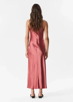 Ärmelloses Midikleid aus Satin