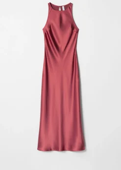 Ärmelloses Midikleid aus Satin