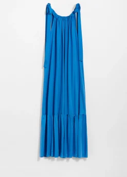 Ärmelloses Midikleid mit Raffungen