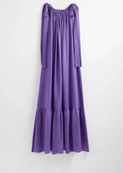 Ärmelloses Midikleid mit Raffungen