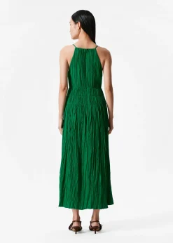 Ärmelloses Midikleid mit Raffungen