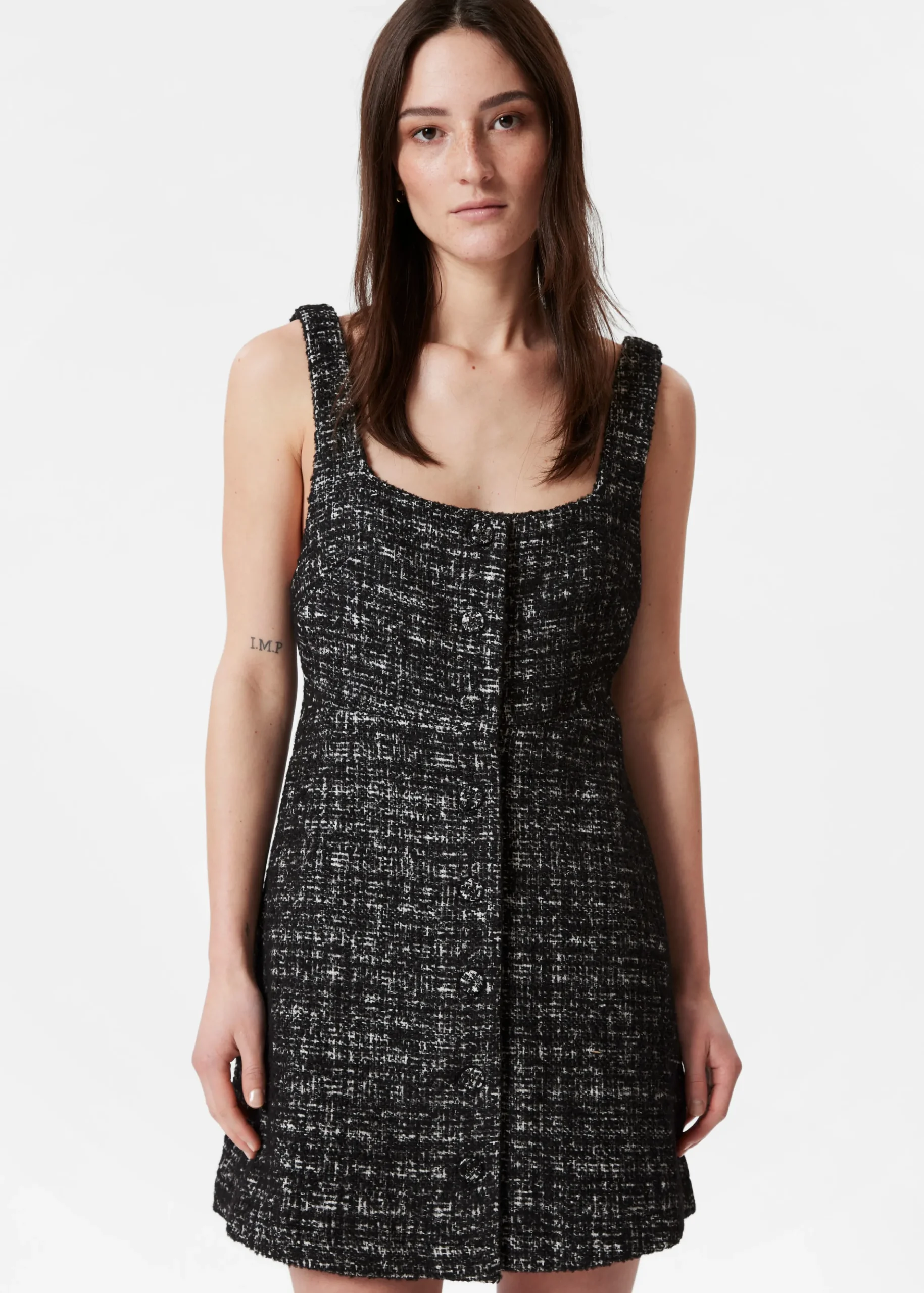 Ärmelloses Minikleid aus Tweed