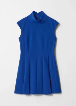 Rollkragen-Minikleid mit Falten