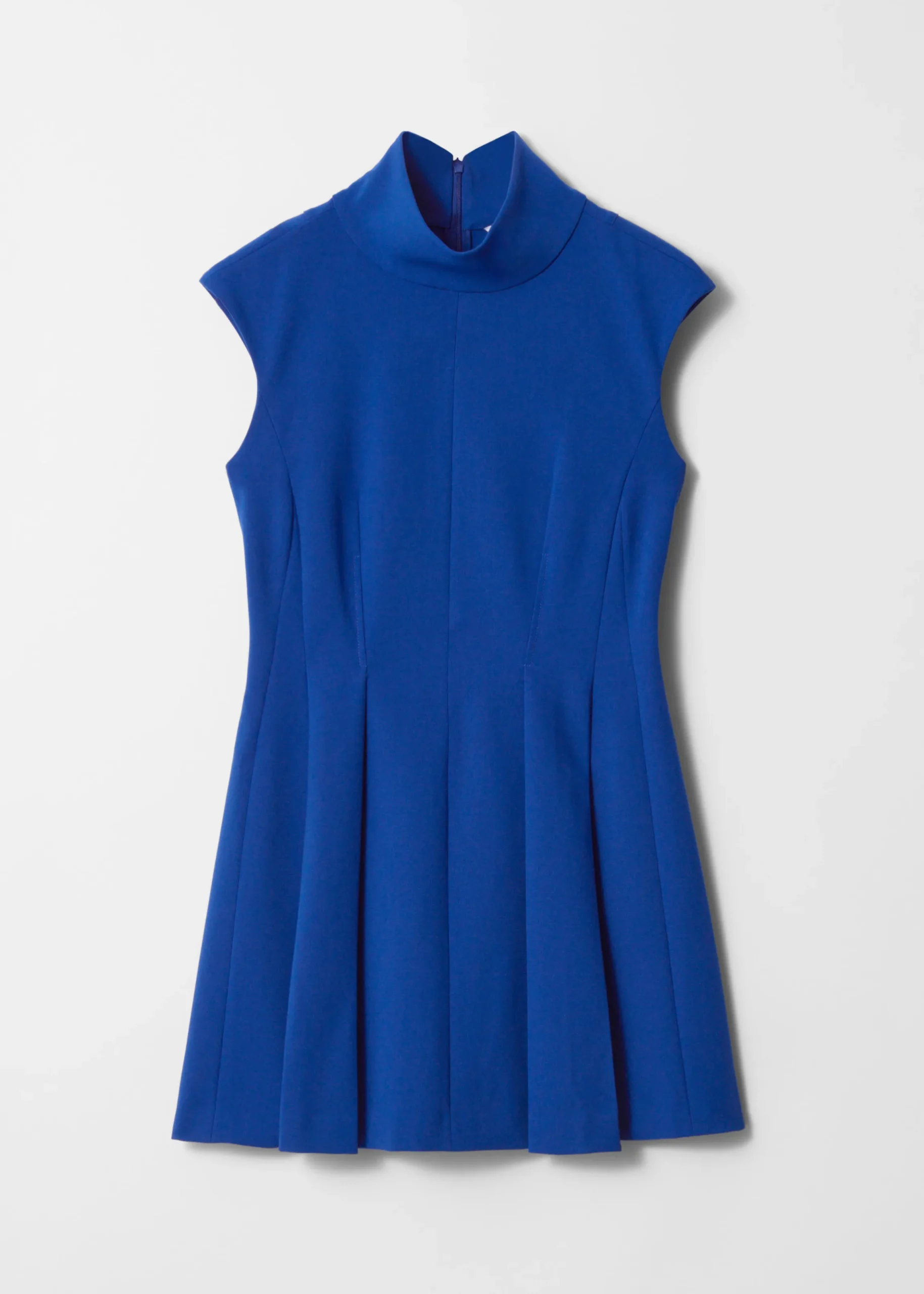 Rollkragen-Minikleid mit Falten