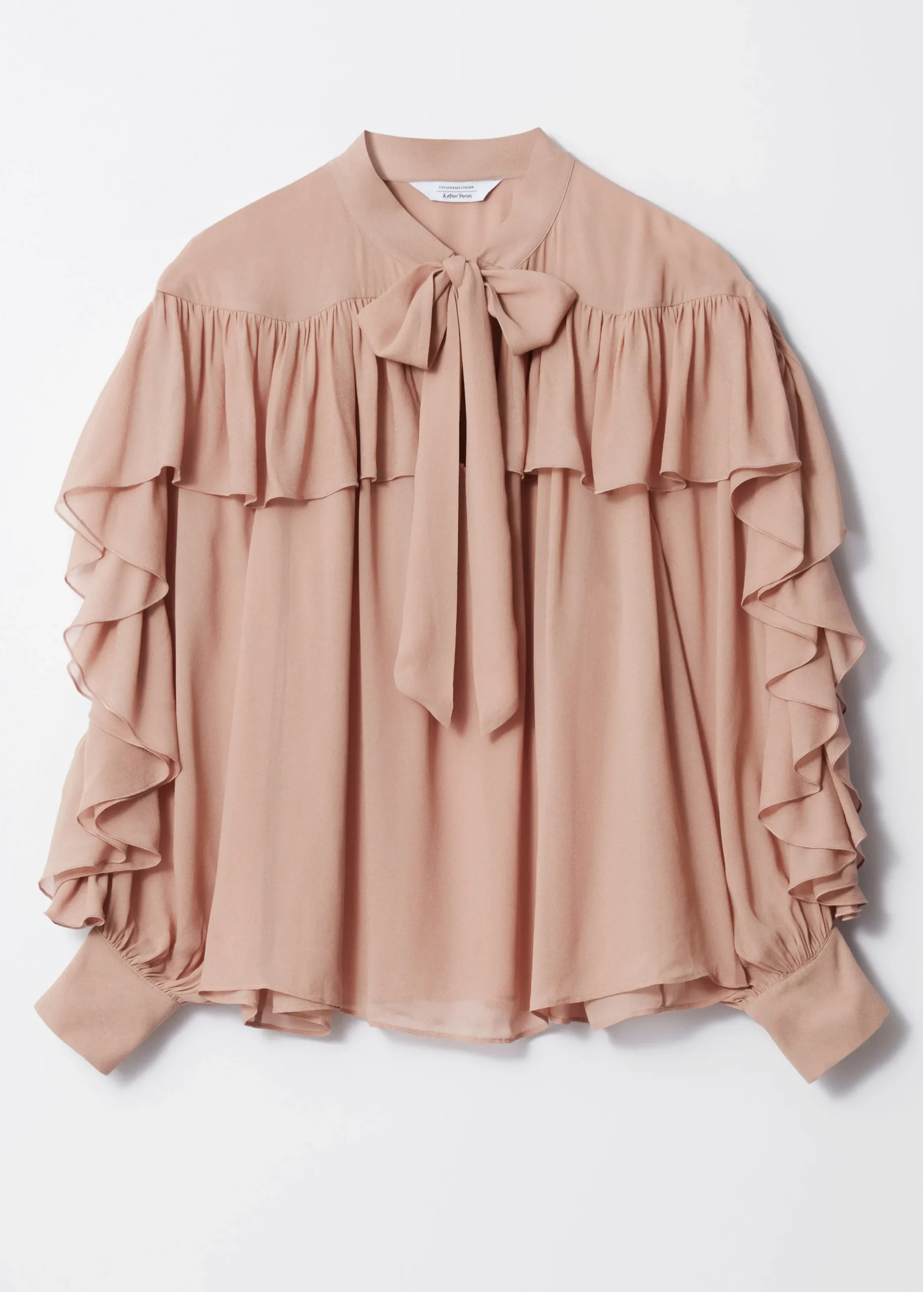 Rüschenbluse mit Schleife