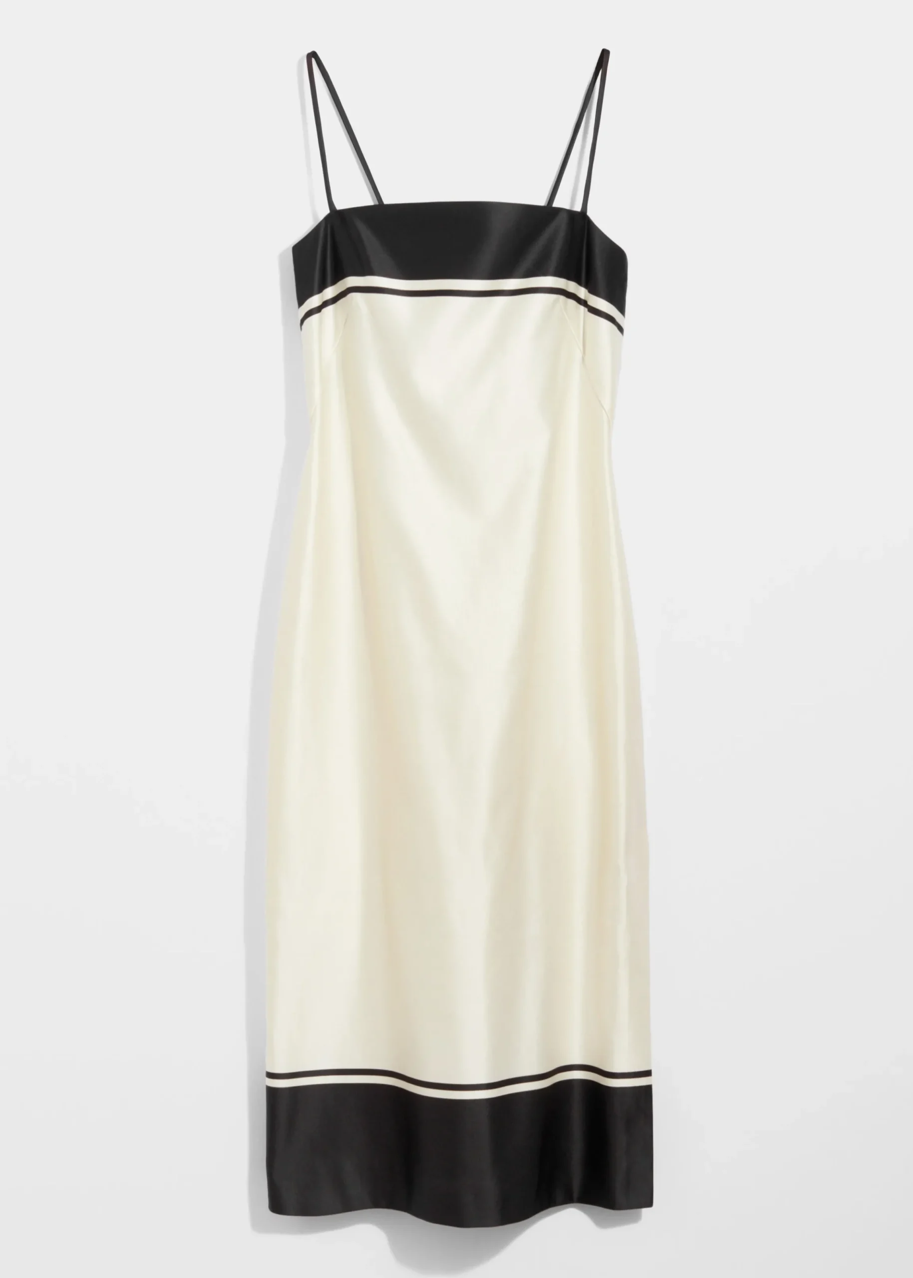 Satin-Midikleid mit schmalen Trägern