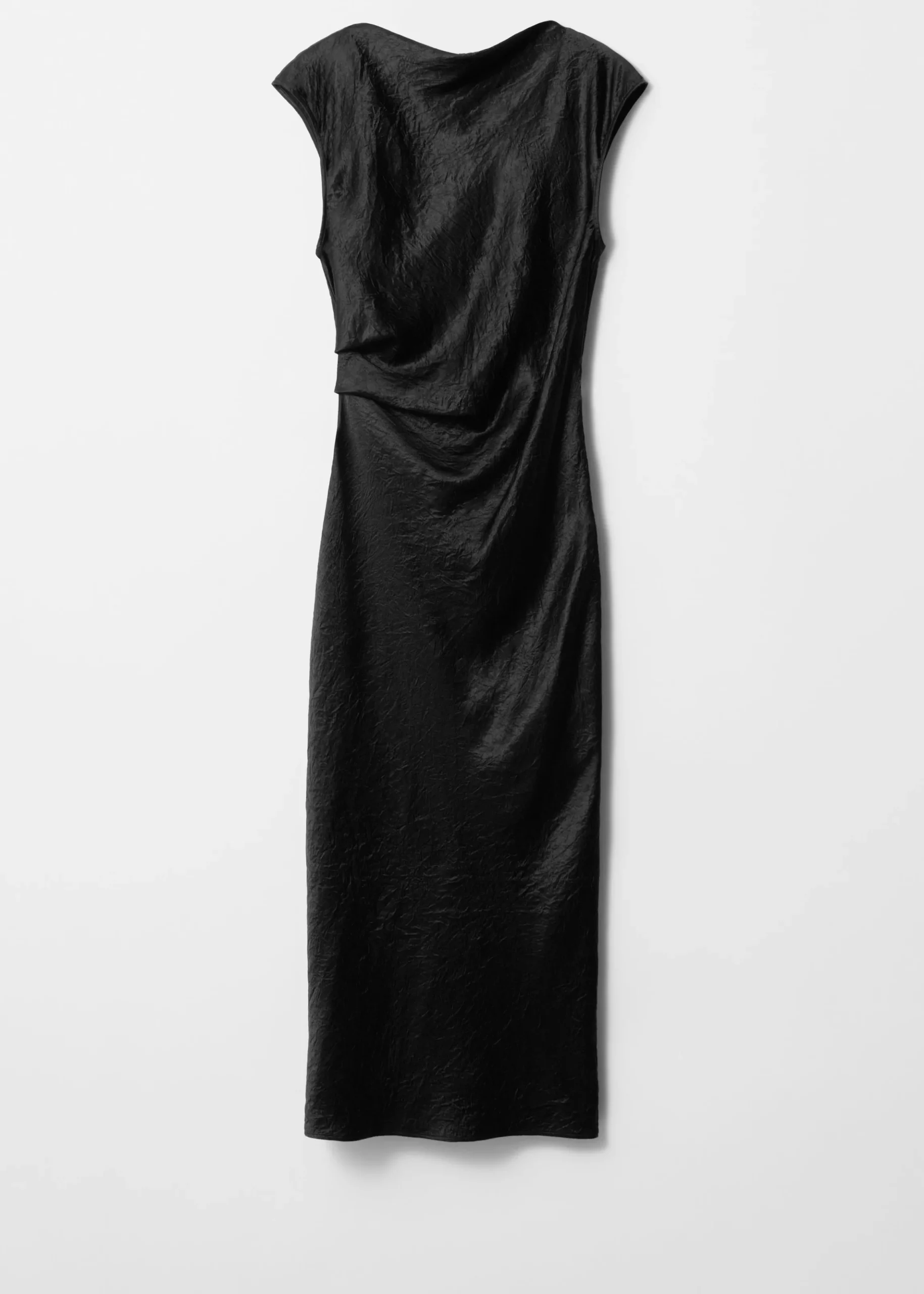 Satin-Midikleid mit U-Boot-Ausschnitt