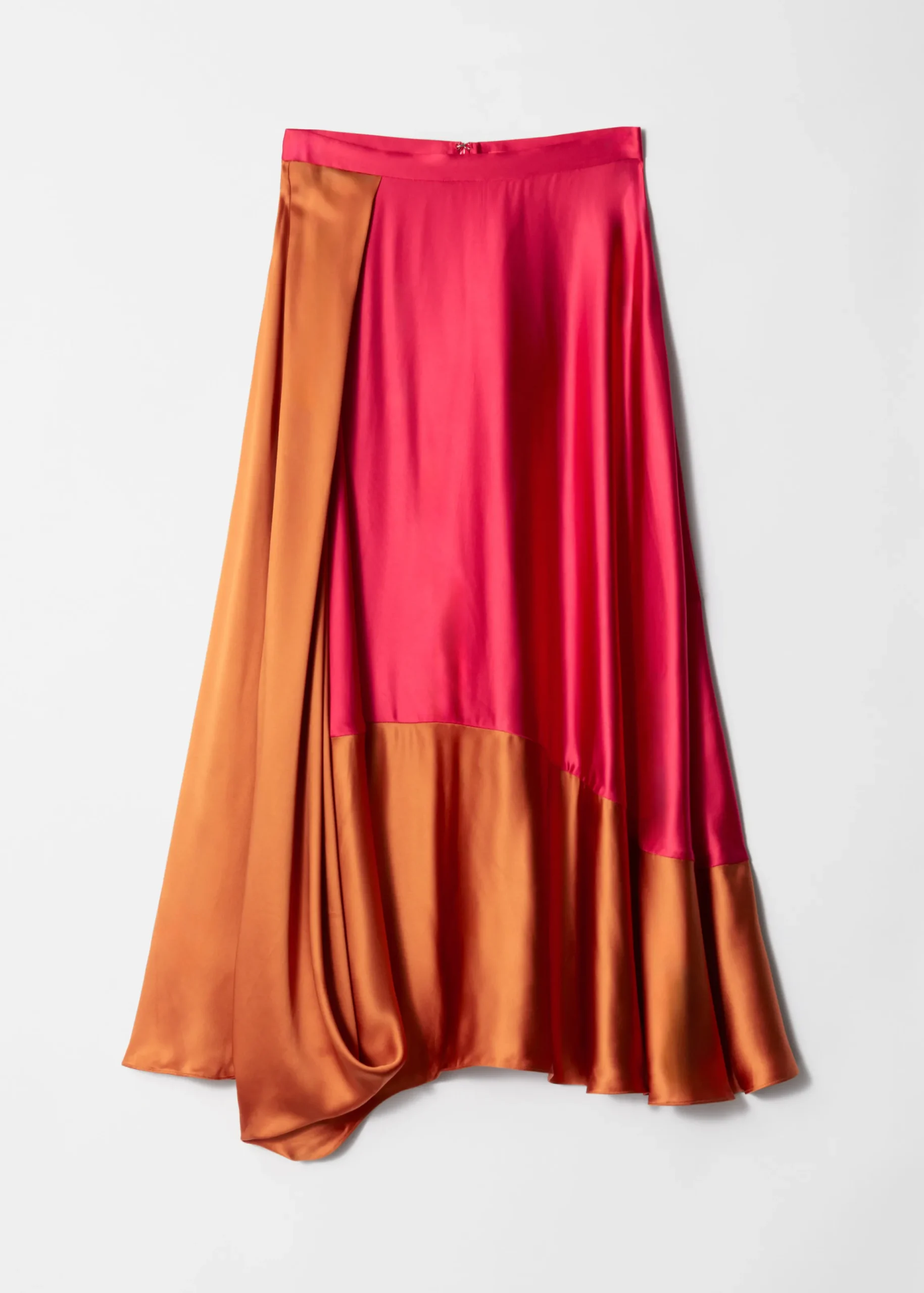 Satin-Midirock im Colour-Block-Design