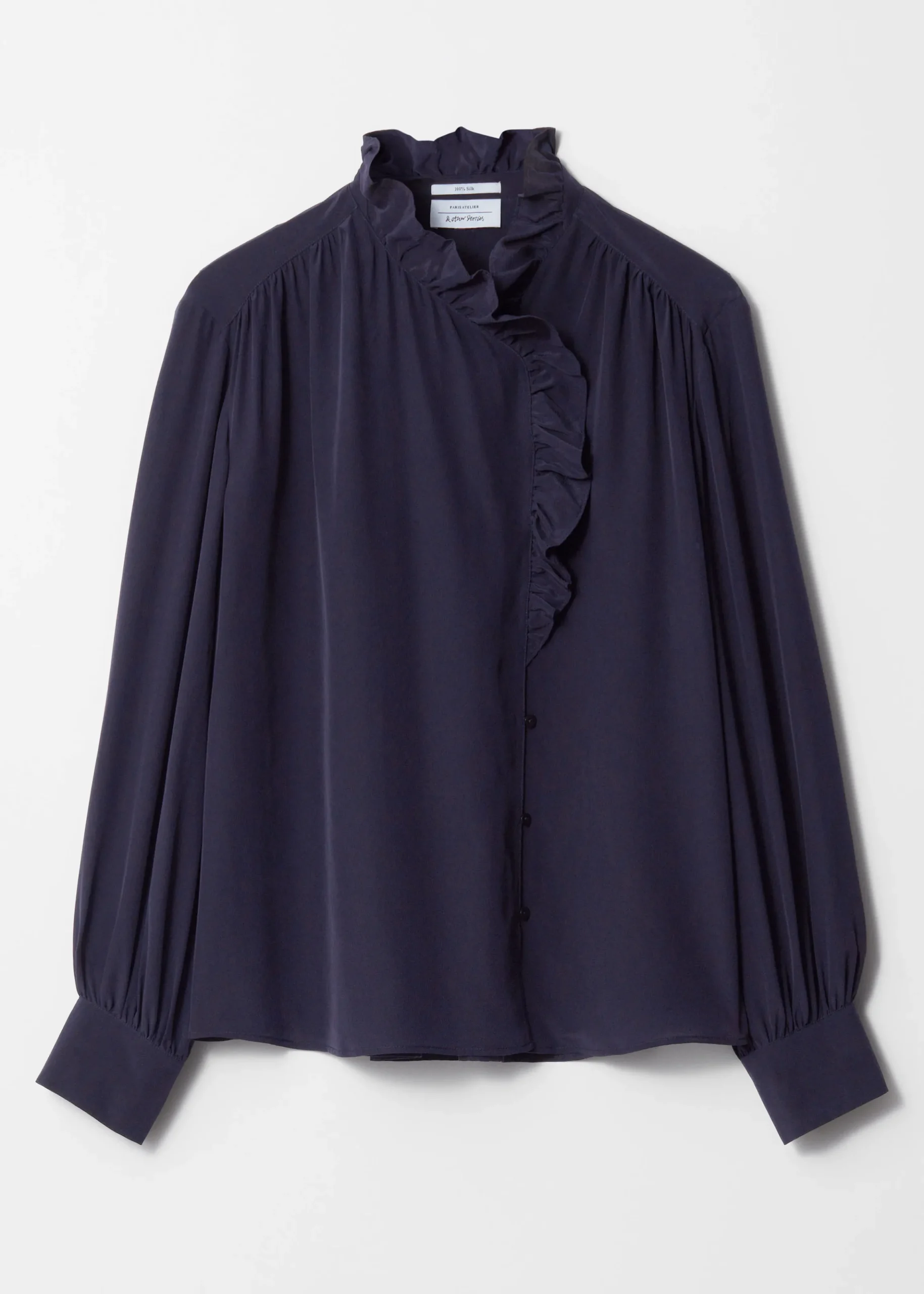 Seidenbluse mit Rüschen
