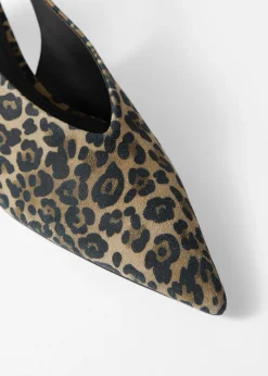 Slingback-Pumps aus Leder