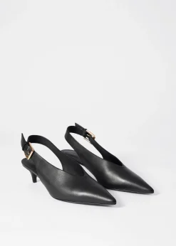 Slingback-Pumps aus Leder