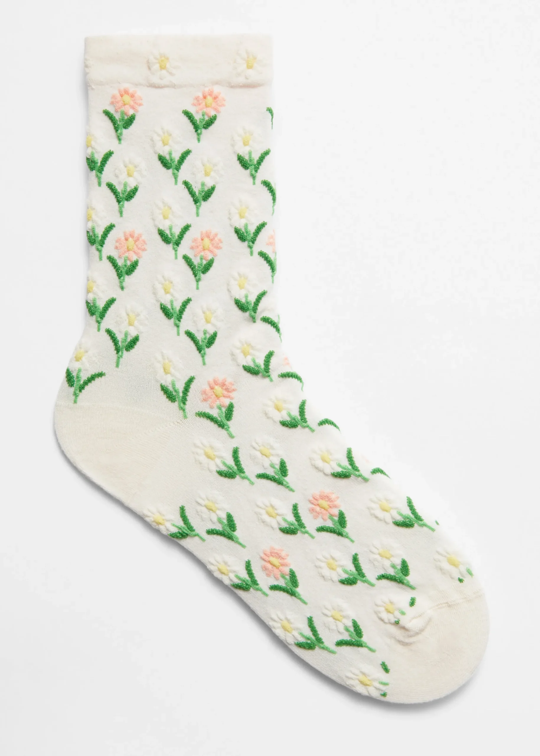Socken mit Blumenstickerei