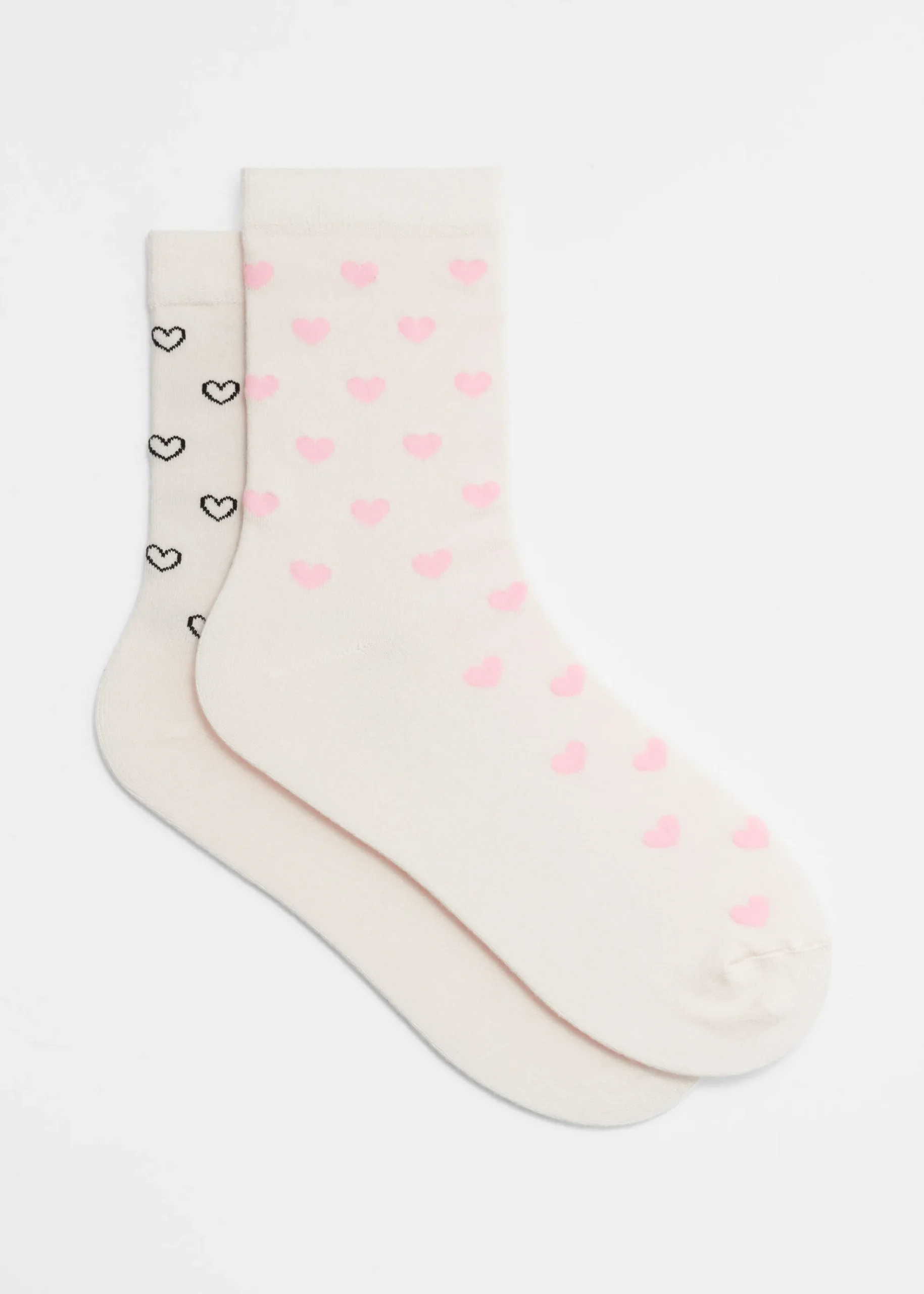 Socken mit Herzmotiv, 2er-Pack