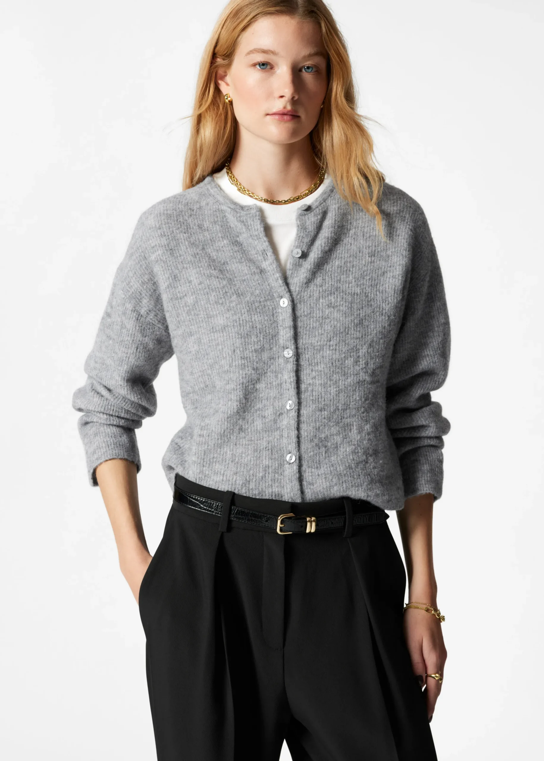 Strickjacke aus Alpaka-Mix