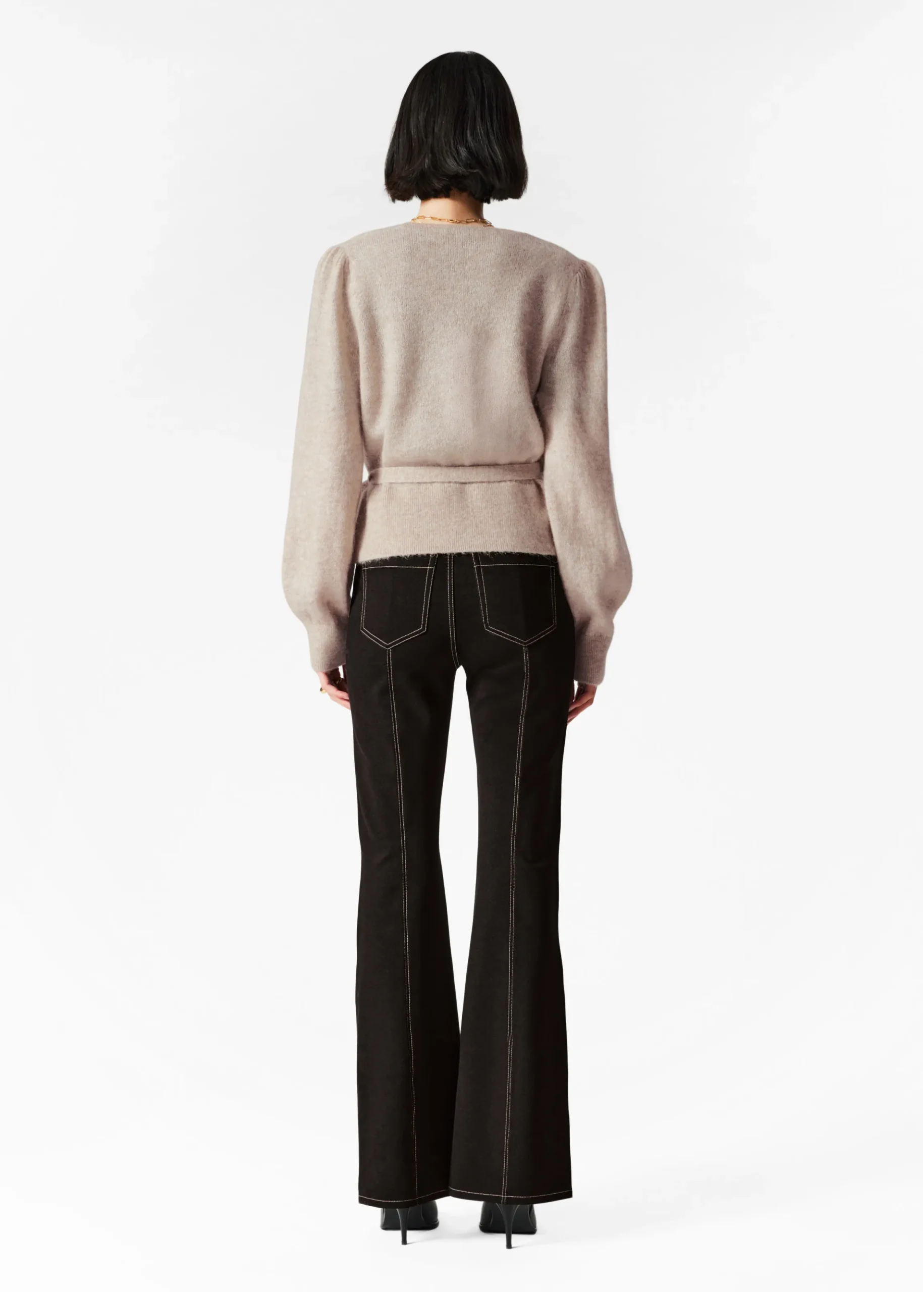 Strickjacke aus Mohair-Mix in Wickeloptik