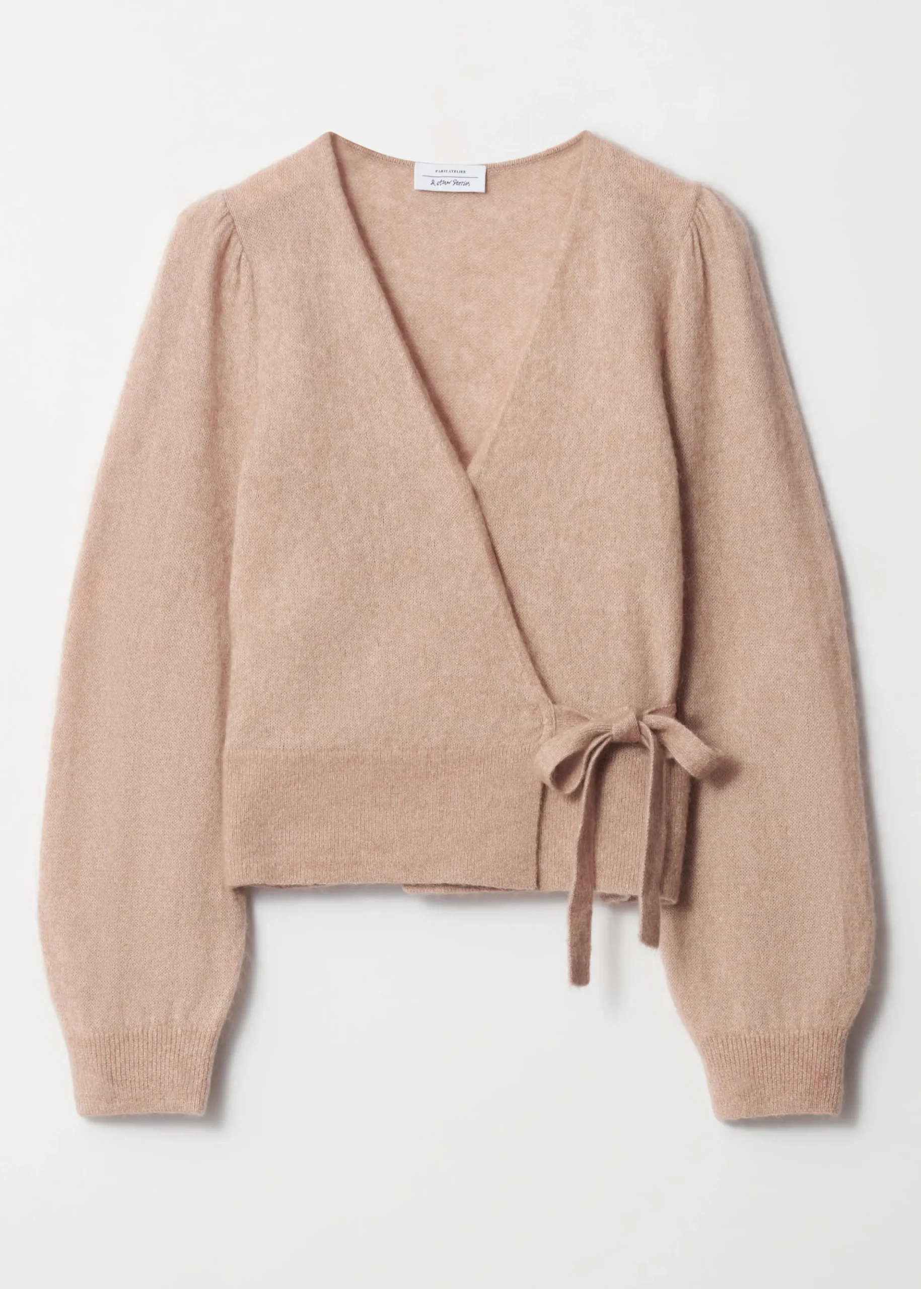 Strickjacke aus Mohair-Mix in Wickeloptik