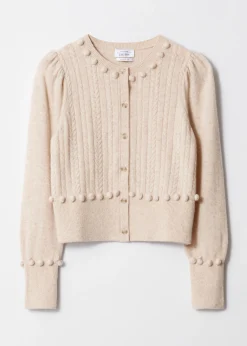 Strickjacke aus Wolle mit Zopfmuster