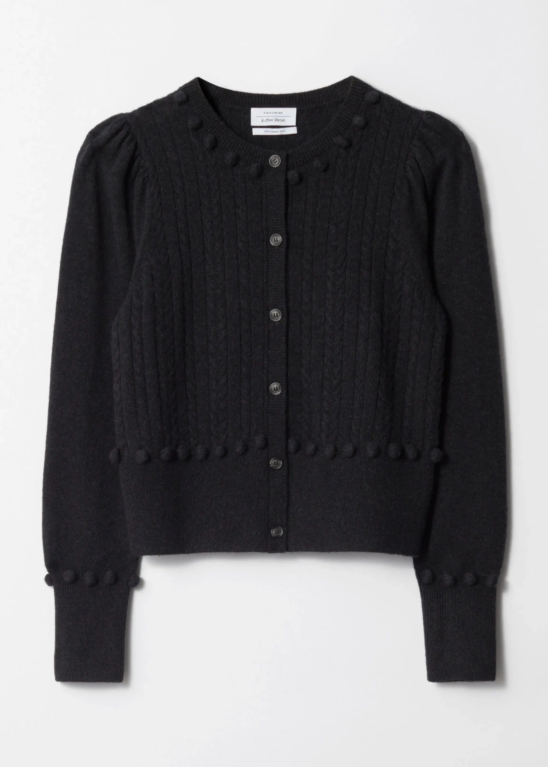 Strickjacke aus Wolle mit Zopfmuster